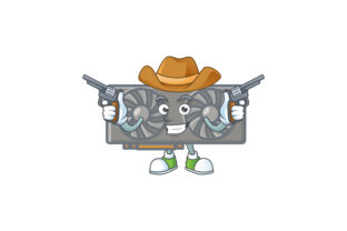 Cowboy-Themed VGA Card Cartoon Design
