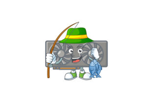 Exploring the Gaming VGA Card Cartoon Character Style - Fishing