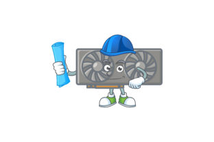 Gaming VGA Card Cartoon Character Style - Blue Print: A Creative and Practical Asset for Your Projects