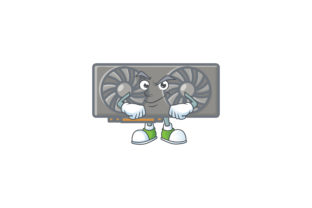 Gaming VGA Card Cartoon Character Style - Determined