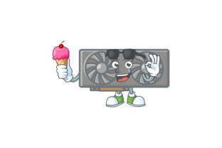 Gaming VGA Card Cartoon Character Style - Ice Cream