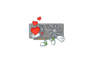 Gaming VGA Card Cartoon Character Style - Love: A Creative Twist for Tech Enthusiasts