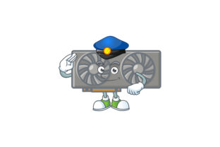 Gaming VGA Card Cartoon Character Style - Police: A Creative Twist on Tech