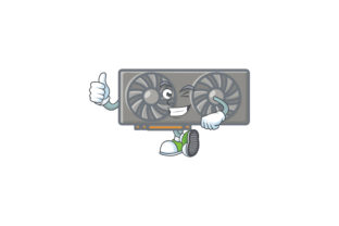 Gaming VGA Card Cartoon Character Style - Thumb Up 1: A Creative Asset for Your Projects