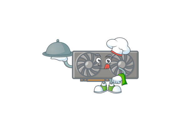Gaming VGA Card Cartoon Character Style - Waiter: A Creative and Engaging Design