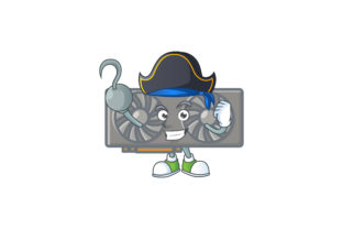 Pirate-Themed Gaming VGA Card Cartoon Character: A Creative Asset for Modern Designers