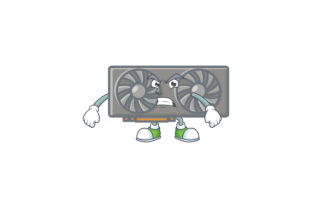 Upset Gaming VGA Card Cartoon Character